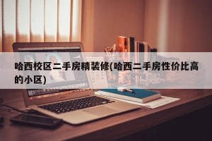 哈西校区二手房精装修(哈西二手房性价比高的小区)